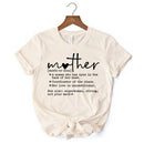 Funny Mom Definition T-Shirt, White, Natural and Black Tee for Strong and Real Mothers