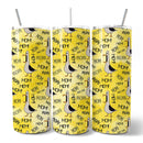 Funny Seagull Mom Call Pattern 20oz Personalized Tumbler With Lid and Stainless Steel Straw, Coastal Bird Humor Gift Cup
