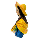 Mona Lisa The Sunflower Guardian Art Sculpture Figurine, 7" Spring Garden Statue and Leonardo Da Vinci Mix