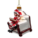 Charming Kids on the Couch Glass Christmas Ornament, Sentimental Holiday Tree Decor