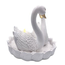 Elegance in Union Swan Figurine and Tealight Candle, 7" Romantic Couples Gift for Valentine or Anniversary