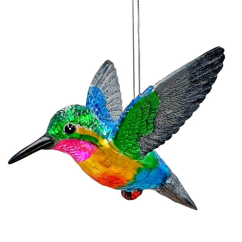 (Pre-Order) Graceful Hummingbird Iridescent Handcrafted Ornament, Glass Christmas Bird Tree Decoration