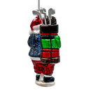 Santa Golfer Glass Christmas Ornament, Golf Holiday Tree Decor