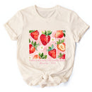 Taste and See That The Lord is Good Strawberry T-Shirt, White and Natural  Christian Faith Tee