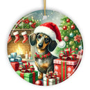 Festive Dachshund Delight Ornament, Joyful Gift and Decor for Christmas Tree