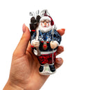 Santa Golfer Glass Christmas Ornament, Golf Holiday Tree Decor