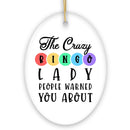 The Crazy Bingo Lady Ornament, Funny Christmas Gift
