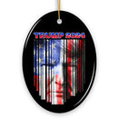 American Flag Trump 2024 Ornament, Election Support Christmas Gift