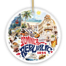 Artistic Dominican Republic Handcrafted Ceramic Ornament, Cultural and Tropical Caribbean Souvenir Gift and Christmas Tree Decor