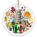 Artistic Italy Landmarks Ornament, Italian Souvenir for Ceramic Christmas Gift