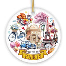 Artistic Paris Culture and Landmarks Ornament, Classical France Christmas Souvenir Gift