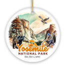 Artistic Yosemite National Park Ornament, California Christmas Gift for Hikers