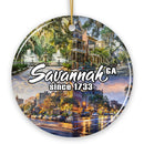 Artistically Scenic Savannah Ornament, Georgia Historical City and Nature Christmas Ornament