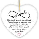 Best Friends are Forever a Piece of Your Heart Quote Christmas Ornament, Sentimental Friendship Gift