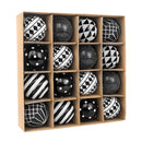 Black and White Monochrome Christmas Bauble Ornament Set, Emo or Gothic Tree Ideas