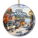 Charming Bar Harbor Street Ornament and Holiday Decoration, Maine Keepsake and Present