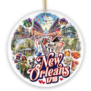 Classically Festive New Orleans Handcrafted Ornament, Mardi Gras Souvenir and Louisiana Christmas Gift