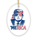 Donald Trump 'Merica Pop Art Red, White and Blue Ornament