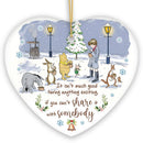 Excitement Means Little if Not Shared Winnie-the-Pooh Ornament, 1926 A.A. Milne Inspiring Christmas Gift and Decor