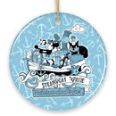 Full Steam Ahead to Fun Quote Ornament, Nostalgic Steamboat Willie Christmas Gift