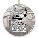 Funny Mouse Sailing Quotes Ornament, Classic Steamboat Willie Christmas Keepsake and Decor
