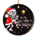 Hilarious Skeleton Bomber Christmas Ornament, Bomb for a Present Funny Comedy Gift