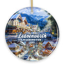 Picturesque Leavenworth Town in the Cascade Mountains Ornament, Washington State Souvenir and Christmas Decoration