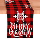 Plaid Merry Christmas 72" Jacquard Table Runner, High Quality Holiday Rectangle Tablecloth Decoration