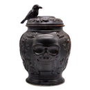 Spooky Urn 8" Cookie Jar, Ceramic Gothic Halloween Kitchen Decoration