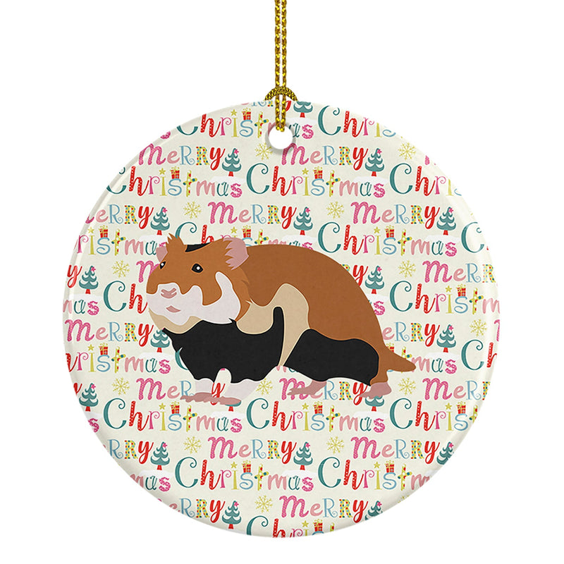 European Hamster Christmas Ceramic Ornament