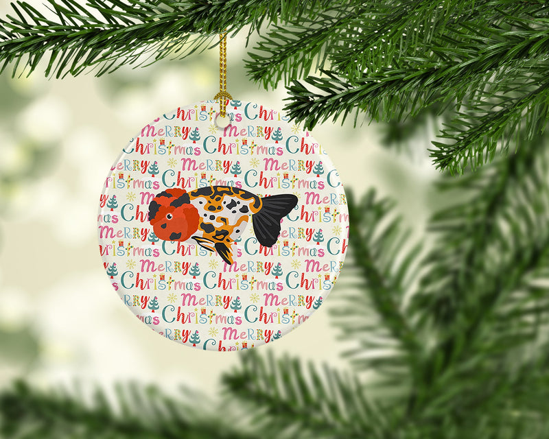 Ranchu Goldfish Christmas Ceramic Ornament