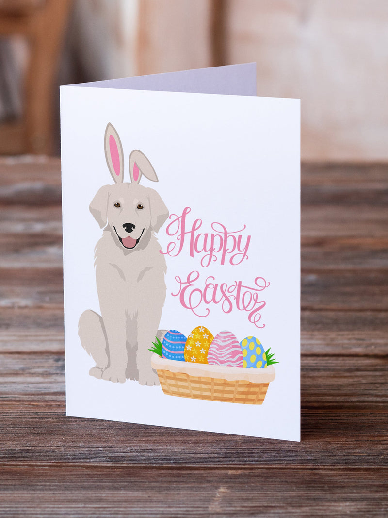 Cream Golden Retriever Easter Greeting Cards and Envelopes Pack of 8