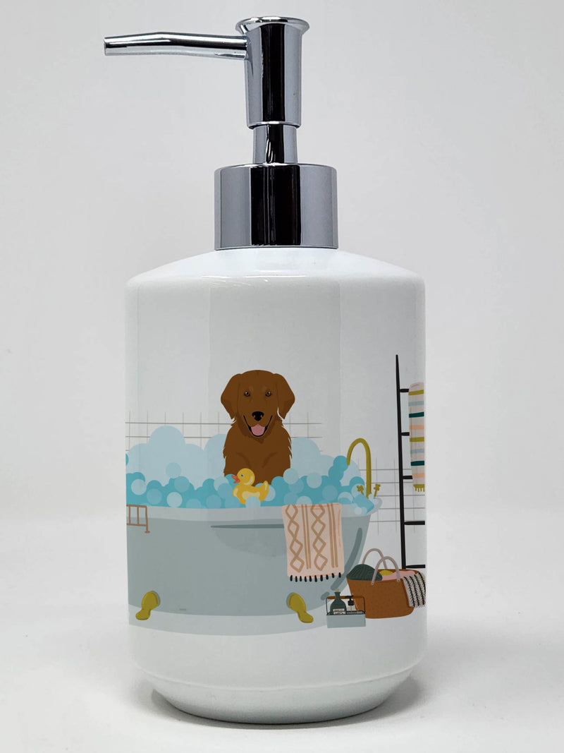 Mahogany Golden Retriever Ceramic Soap Dispenser