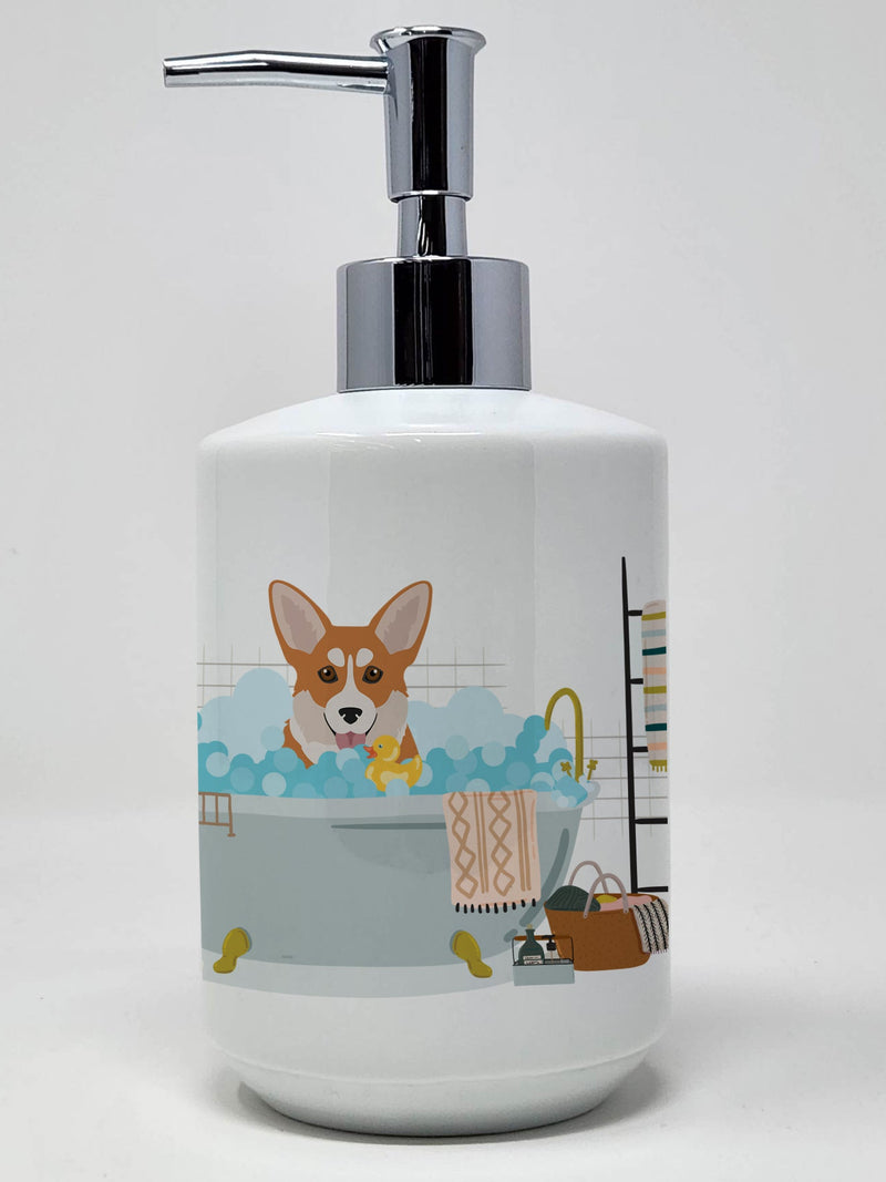 Red Pembroke Corgi Ceramic Soap Dispenser