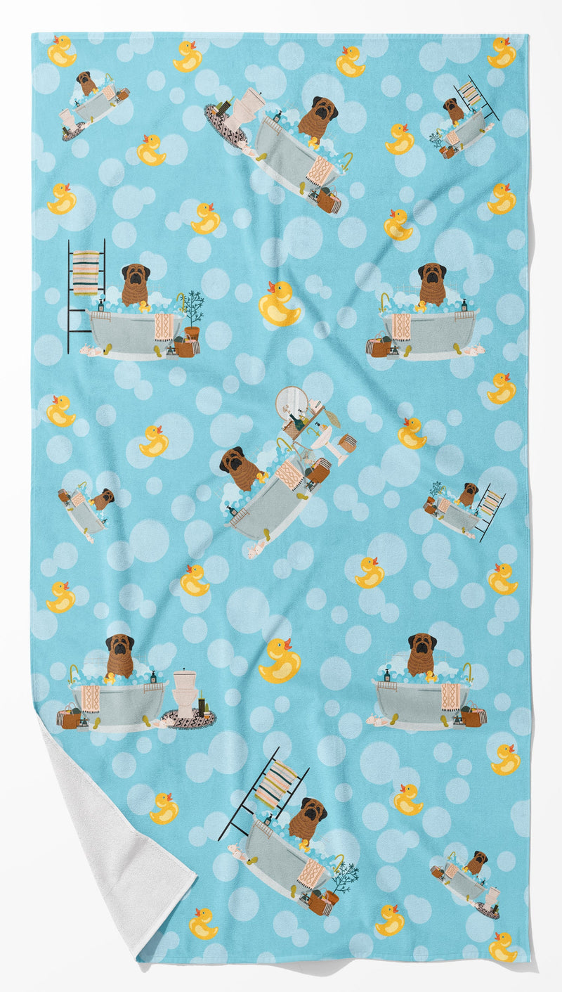 Brindle Mastiff in Bathtub Bath Towel Large