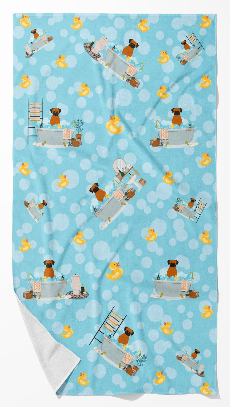 Fawn Boxer in Bathtub Bath Towel Large