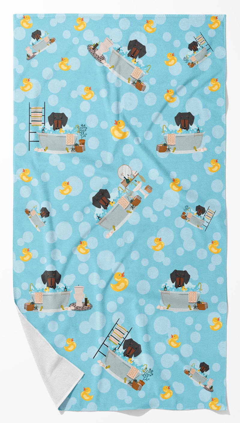 Black Tan Dachshund in Bathtub Bath Towel Large