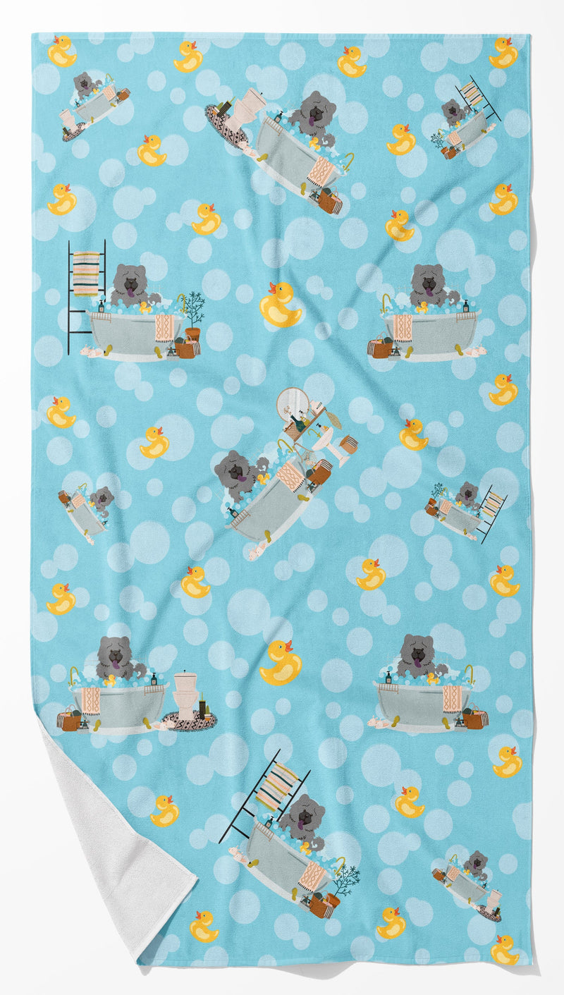 Blue Chow Chow in Bathtub Bath Towel Large