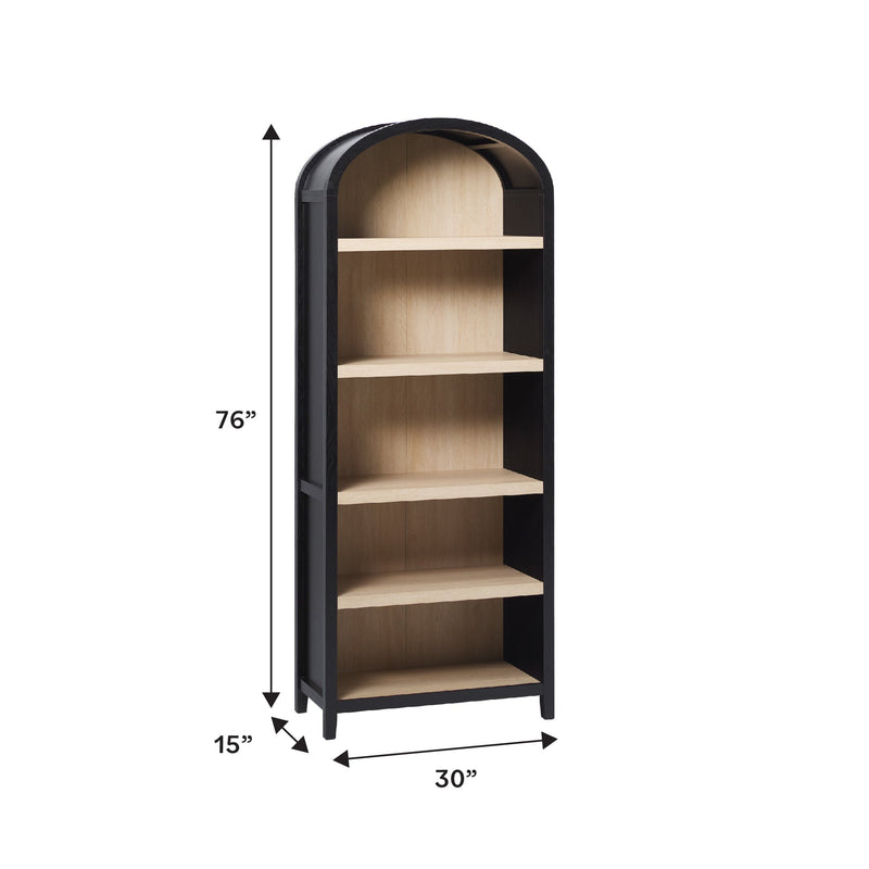 Chantelle Modern Arched Bookshelf with Open Shelves