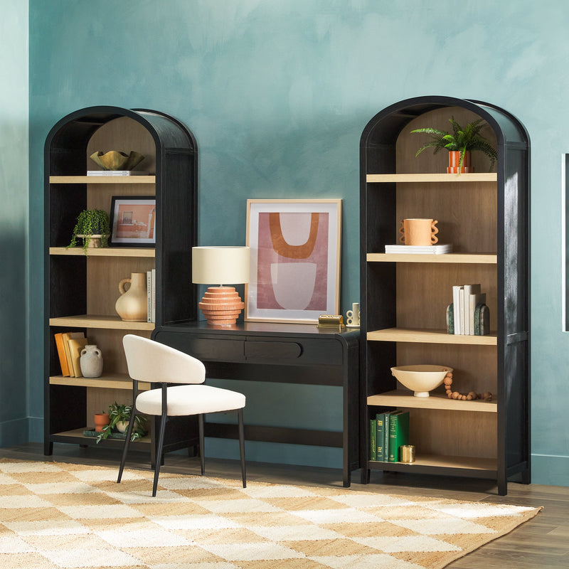 Chantelle Modern Arched Bookshelf with Open Shelves