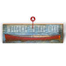 Customizable Red Boat "Welcome To" | Wall Art Print on Real Wood