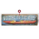 Customizable River Kayak "Welcome To" | Wall Art Print on Real Wood
