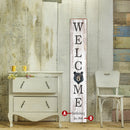 Customizable Welcome Sign with Black Bear | Wall Art Print on Real Wood
