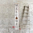 Personalized Welcome Sign with Pine Cone | Customizable Wall Art Print on Real Wood | Lodge Mountain Decor | Porch Leaner