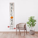 Personalized Pumpkin Halloween Welcome Sign | Customizable Wall Art Print on Real Wood | Fall Decor