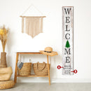 Customizable Welcome Sign with Pine Tree | Wall Art Print on Real Wood