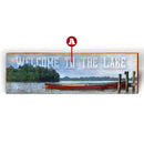 Customizable Lake Scene "Welcome To" | Wall Art Print on Real Wood