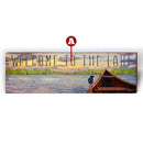 Customizable Sunset Lake "Welcome To" | Wall Art Print on Real Wood