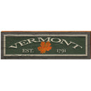 Vermont Maple Leaf Green Est. 1791 | Wall Art Print on Real Wood