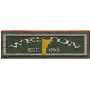 Weston State Shape Est. 1799 | Wall Art Print on Real Wood